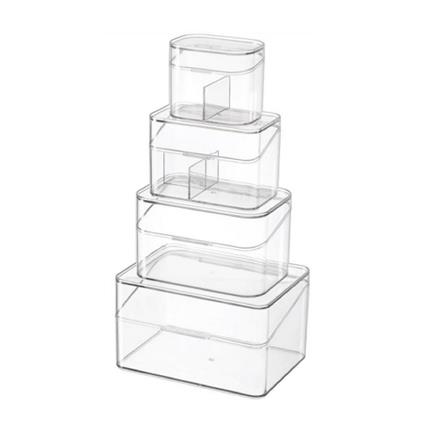 SMALL COSMETIC BOX 10.7X7.7X9.1CM CLEAR STACKO