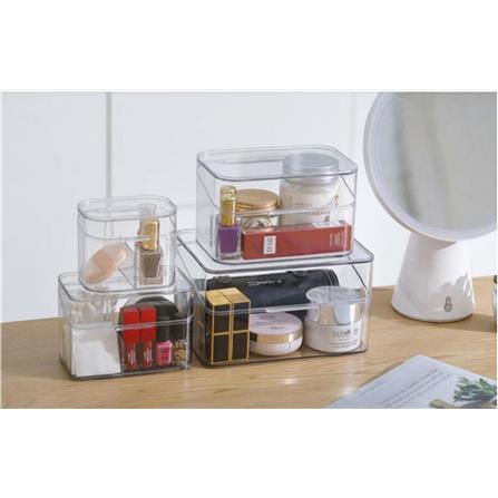 SMALL COSMETIC BOX 10.7X7.7X9.1CM CLEAR STACKO