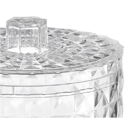 ROUND COSMETIC STORAGE WITH LID 10.2X12.2CM CLEAR STACKO