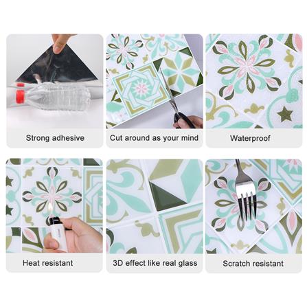 TARA PEEL&STICK VINYL STICKER 30X30 MINT MOROCCCO 2S