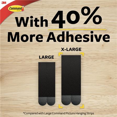 COMMAND PICTURE HANGING STRIPS EXTRA LARGE BLACK 17217