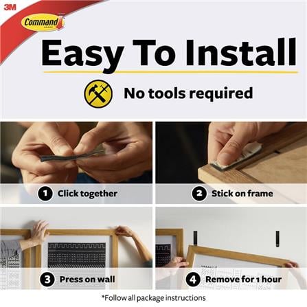 COMMAND PICTURE HANGING STRIPS EXTRA LARGE BLACK 17217