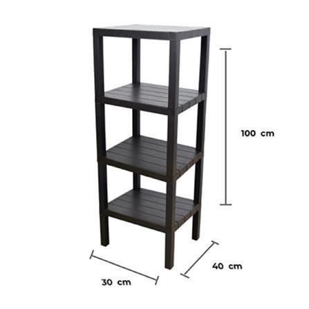 4-TIER SHELVING UNIT STACKO BRICK 30X40X100CM BROWN