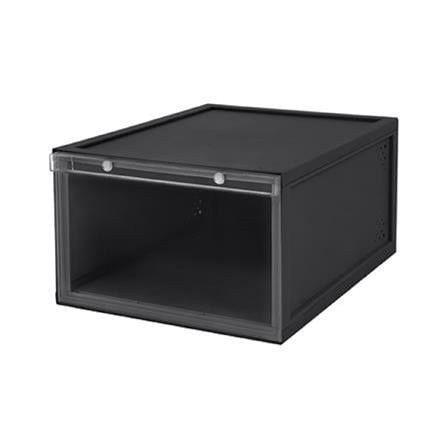 SHOE BOX STACKO MAGNETIC LOCK 28X37X18.3CM BLACK