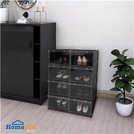 SHOE BOX STACKO MAGNETIC LOCK 28X37X18.3CM BLACK
