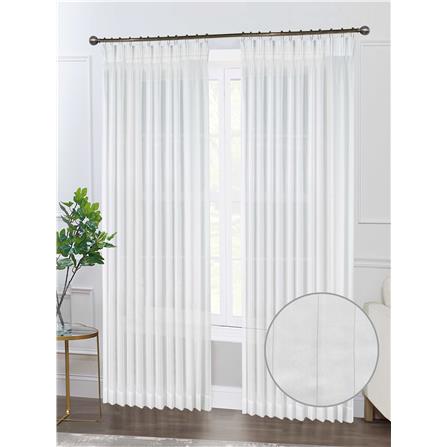 RED DANIELLE SHEER CURTAIN FRENCH PLEAT VIENNES C27 809178 8D WHITE