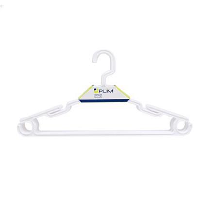 CLOTHES HANGER H-008 WHITE PLIM (1X6)