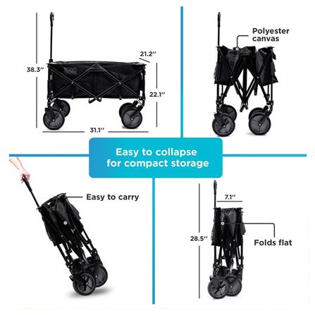 BLACK & DECKER COLLAPSIBLE WAGON CART BDCWBK01-XJ 80KG &ndash; BLACK