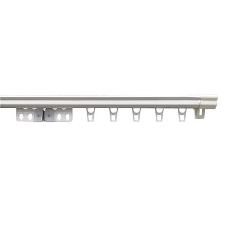 HLS FRENCH PLEAT CURTAIN ROD 25MM METAL 120-220CM WHITE