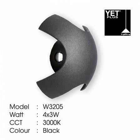 YETPLUS WALL OUTDOOR W3205 4X3W WARM WHITE (3000K)