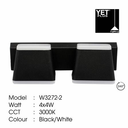 YETPLUS WALL OUTDOOR W3272-2 4X4W WARM WHITE (3000K)