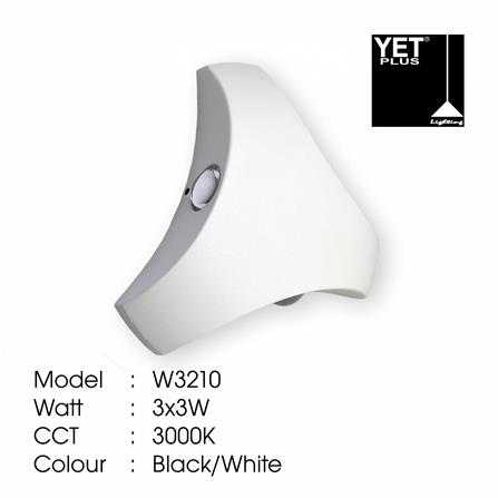 YETPLUS WALL OUTDOOR W3210 3X3W WARM WHITE (3000K)
