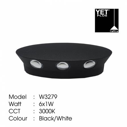 YETPLUS WALL OUTDOOR W3279 6X1W WARM WHITE (3000K)