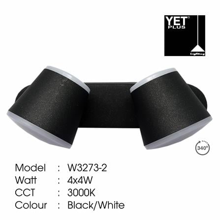 YETPLUS WALL OUTDOOR W3273-2 4X4W WARM WHITE (3000K)