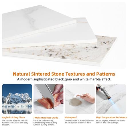 DINING TABLE SINTERED STONE MATTE WHITE