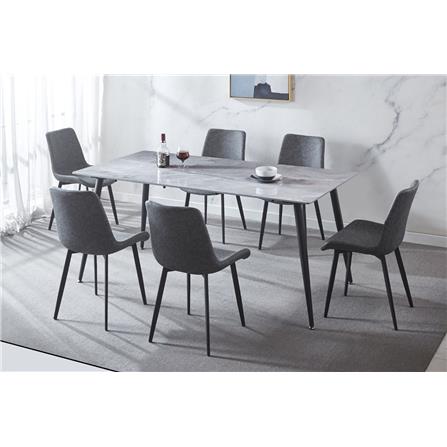 DINING TABLE SINTERED STONE GLOSSY GREY