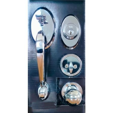 YALE ENTRANCE HANDLE SET ST/CA5057 US26 SATIN CHROME