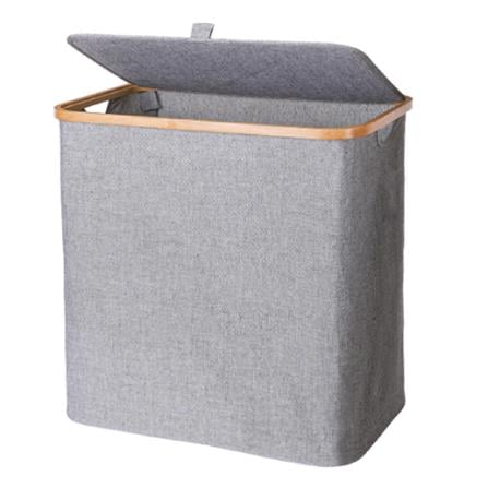 CLOTH HAMPER SQUARE WITH LID GREY PLIM 54X33X54CM HPR-2023-002