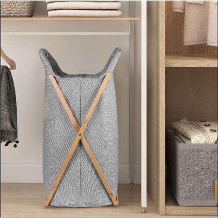 CLOTH HAMPER SQUARE X STAND GREY PLIM 44X40X66CM HPR-2023-001
