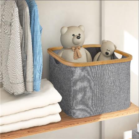 CLOTH BASKET GREY 33X27CM PLIM HPR-2023-004