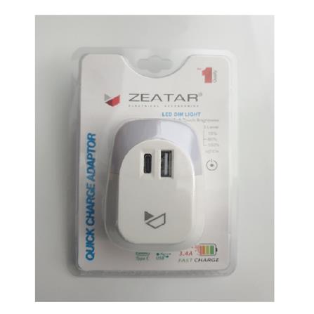 QUICK CHARGE ADAPTOR With LED DIM LIGHT ZAL20 ZEATAR