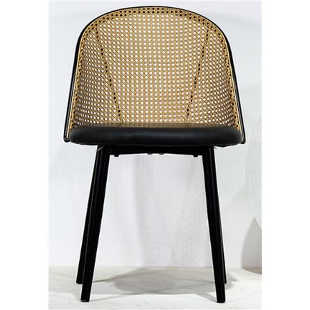 DINING CHAIR PP RATTAN BLACK/BROWN