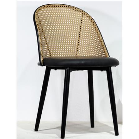 DINING CHAIR PP RATTAN BLACK/BROWN