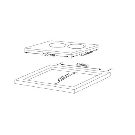 TEKA BUILT IN INDUCTION HOB IBC 7320D 2 COOKING ZONES 4.6KW 73CM