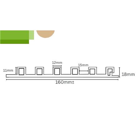 ECOCLASS WALL LINE 300X16.2X1.15CM A6-98 HAZEL 0.486M2 1pc