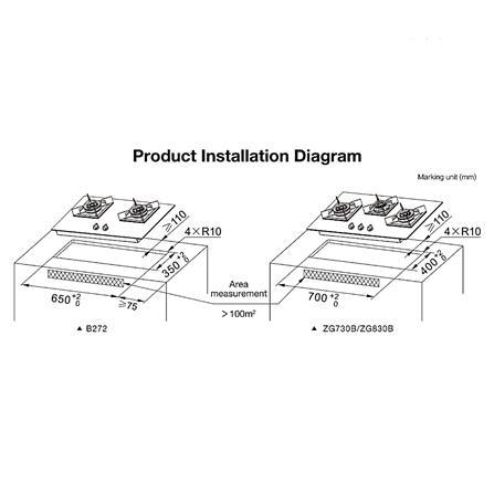 ROBAM GAS HOB SRB-ZG830B 3BURNERS 86CM BLACK