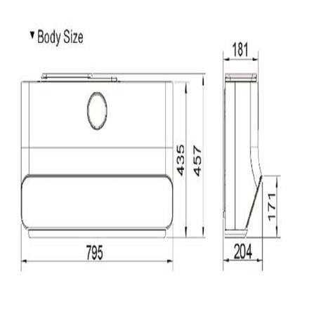 ROBAM SLIM HOOD SRB-76H1S-BLACK 80CM