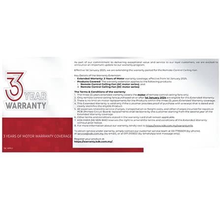 KDK CEILING FAN K15V0-PBR BROWN 3BLADES 60"