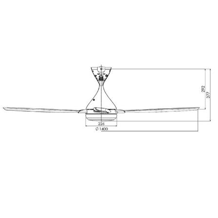 KDK CEILING FAN K14TE-DG DARK GREY 4BLADES 56"