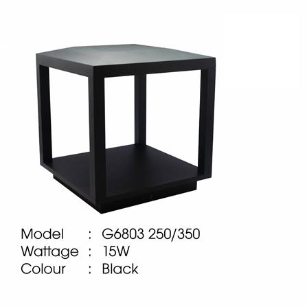 YETPLUS GATE LAMP LED G6803 250MM 15W WARM WHITE (3000K) BLACK 10"