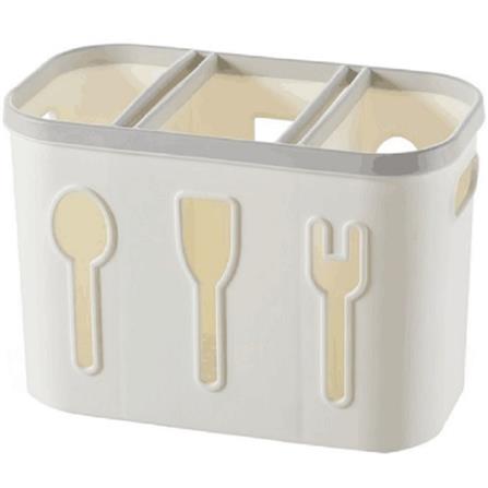 UTENSIL BOX 3 HOLE TRIM 15X11X14CM  KECH CREAM