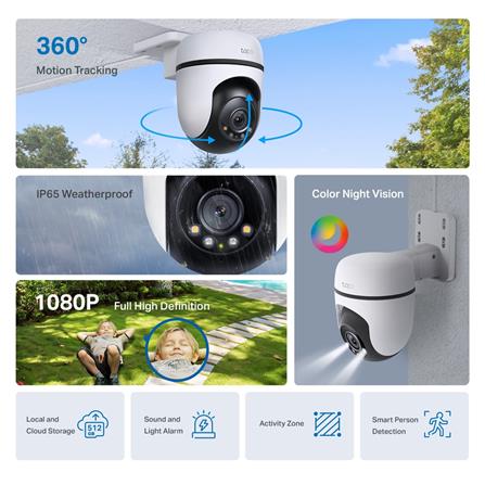 TP-LINK C500 OUTDOOR PAN AND TILT SECURITY WI-FI CAMERA WHITE