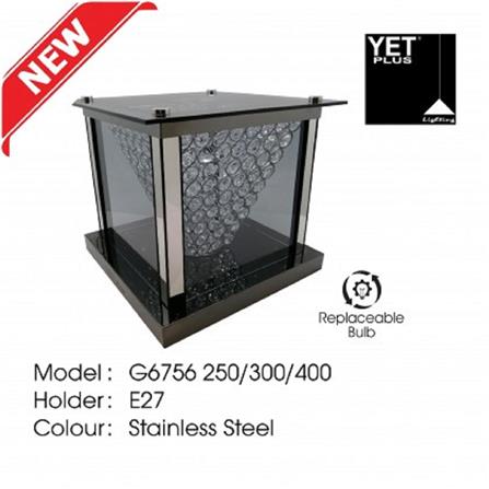 YETPLUS GATE LAMP G6756 250MM E27 STAINLESS STEEL 10"