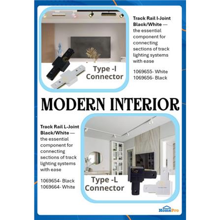 YETPLUS TRACK RAIL L-JOINT BLACK