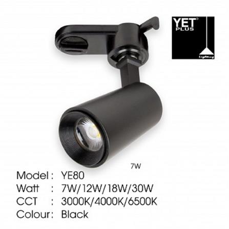 YETPLUS TRACK LIGHT YE80 12W WARM WHITE (3000K) BLACK