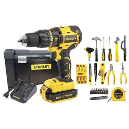 STANLEY CORDLESS 20V HAMMER DRILL WITH 119PCS ACCESSORIES (BATTERY INCLUDED)