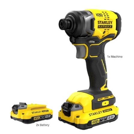 STANLEY&nbsp;CORDLESS 20V BRUSHLESS IMPACT DRIVER (X2 BATTERY INCLUDED)