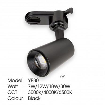 YETPLUS TRACK LIGHT YE80 7W COOL WHITE (4000K) BLACK