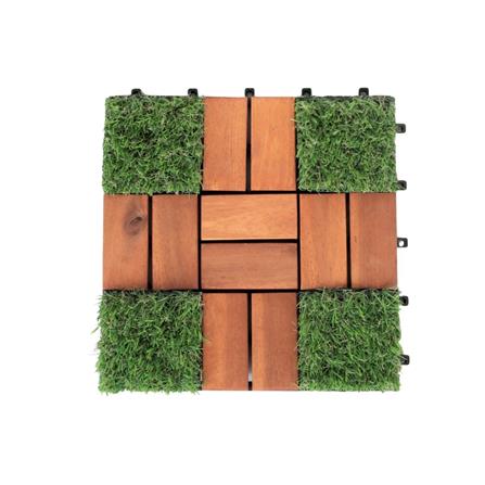 SPRING GRASS AND WOOD DECK TITLES 30X30X4CM