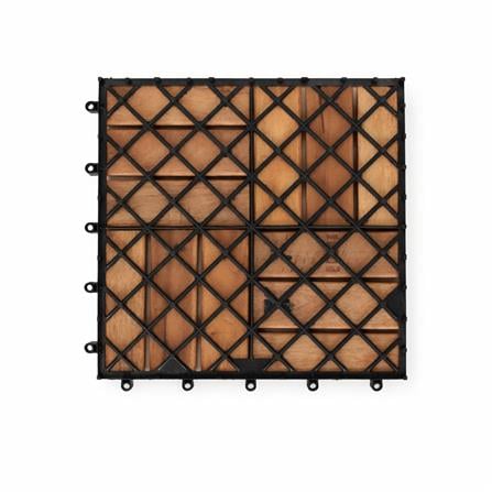 SPRING WOODEN DECK 12 SLATS 30X30CM BROWN