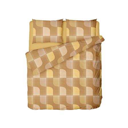 NORDIC HOME FITTED SHEET SET FRIGGA ELEMENT QUEEN BEATON OCHER