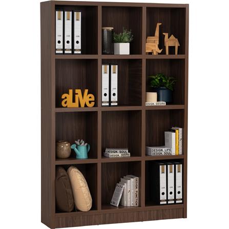 NUHOOM DAVE 12 COMPARTMENT FILE CABINET IN WALNUT COLOUR