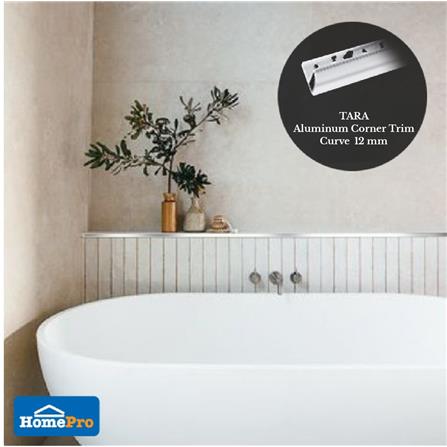 TARA CORNERTRIM ALUMINIUM CURVE 12MM SILVER2M