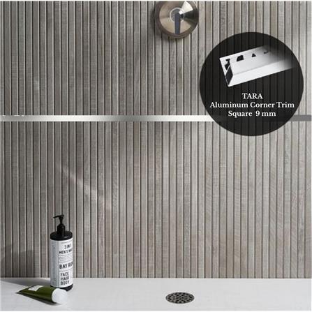 TARA CORNERTRIM ALUMINIUM SQUARE 9MM MATT SV2M