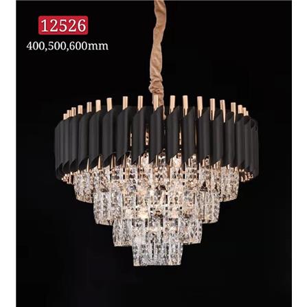 BO CHANDELIER 12526 500mm E14*8 GOLD/BLACK 20INCH