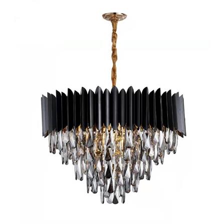 BO CHANDELIER 13818 500mm E14*8 BLACK 20INCH